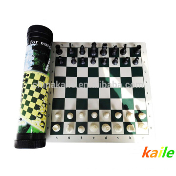 Luxury chess set pack in straps cylinder package